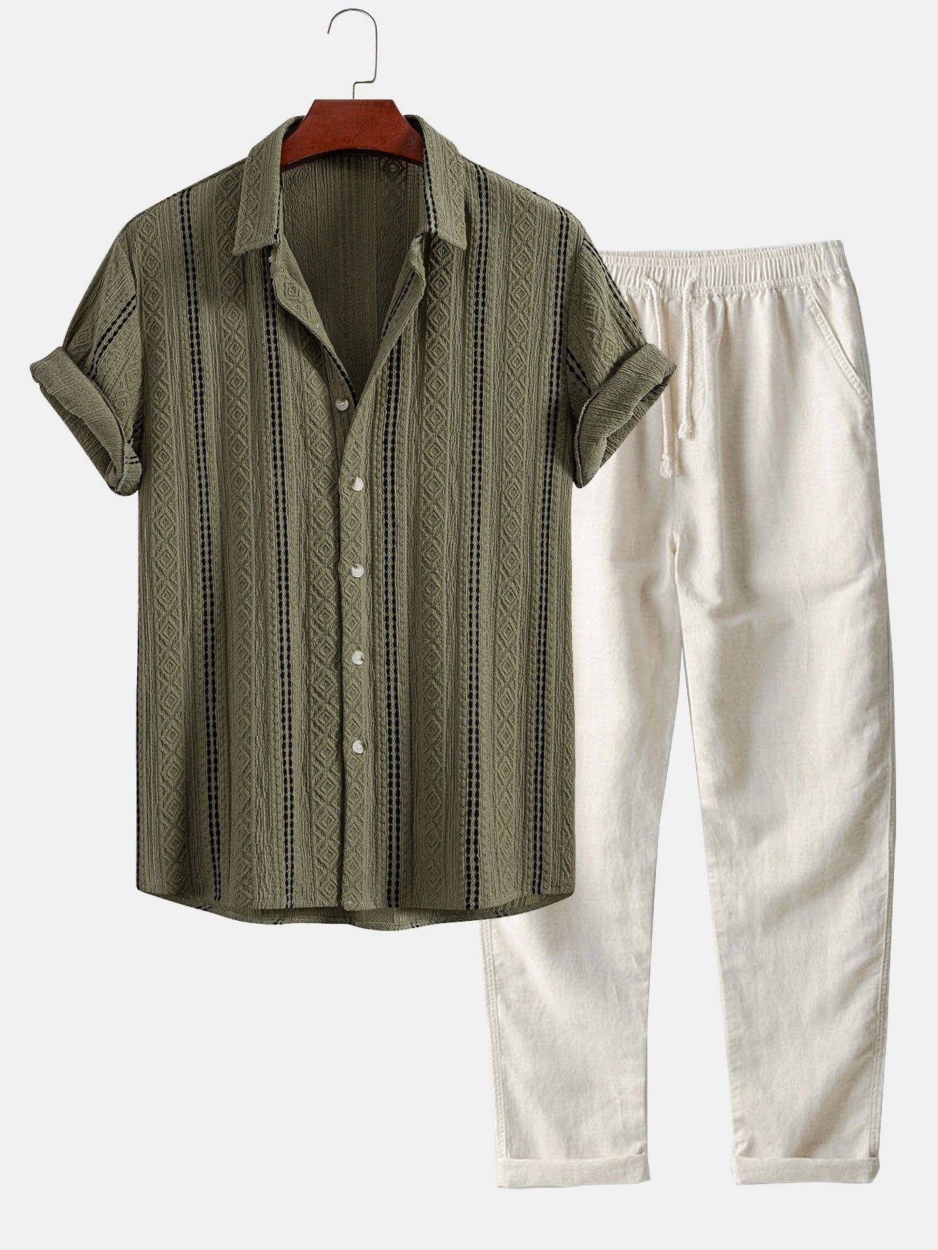 Set Geo Stripe Linen