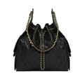 25 Medium Handbag Grained Calfskin "Black"