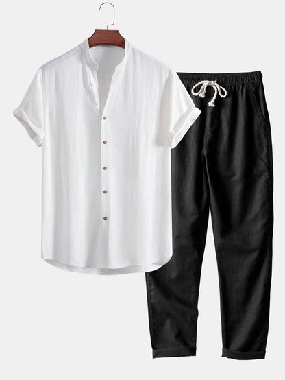 Set Linen V Neck