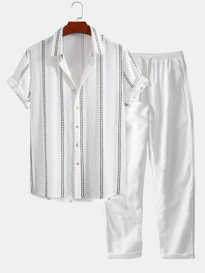 Set Geo Stripe Linen
