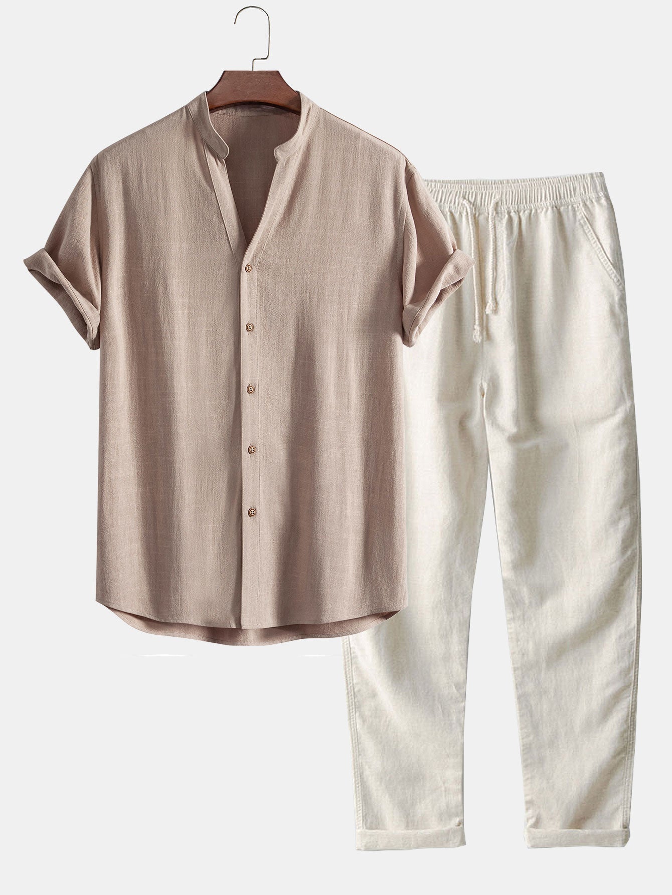 Set Linen V Neck