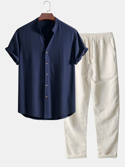 Set Linen V Neck