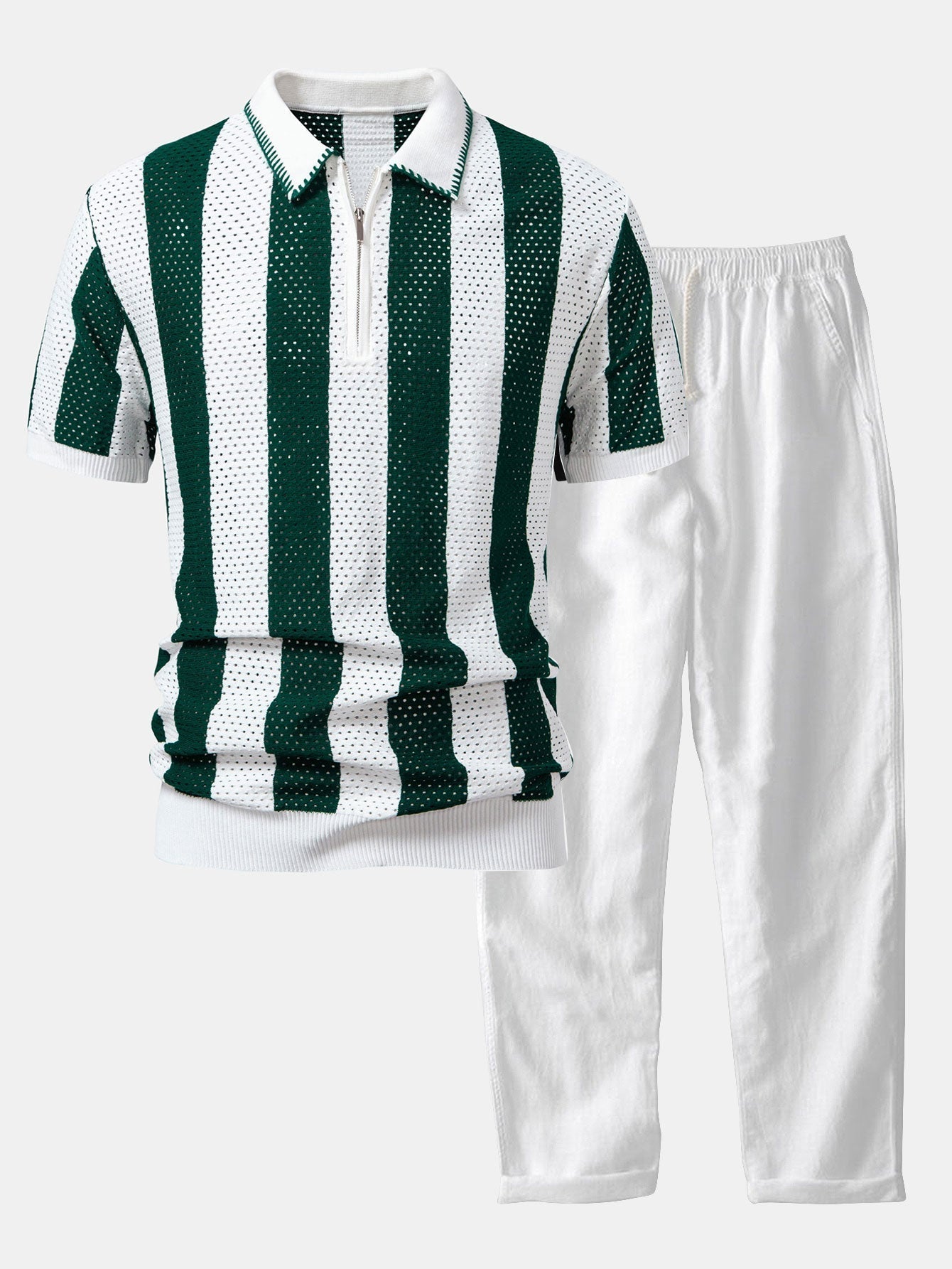 Set Eyelet Zip Linen