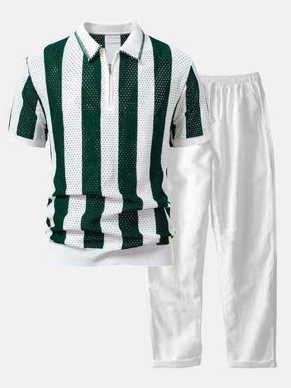 Set Eyelet Zip Linen