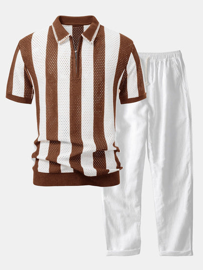Set Eyelet Zip Linen