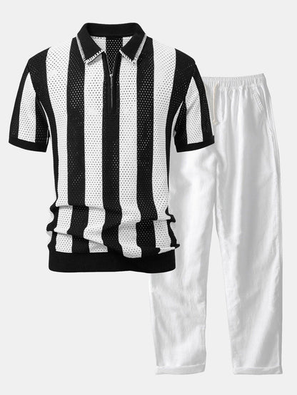 Set Eyelet Zip Linen
