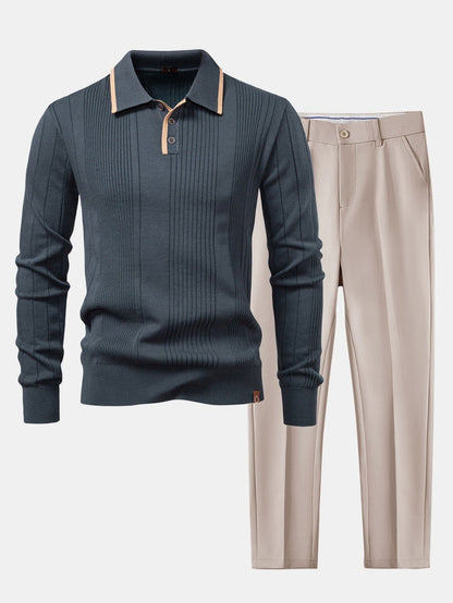 Set Stripe Jacquard Polo