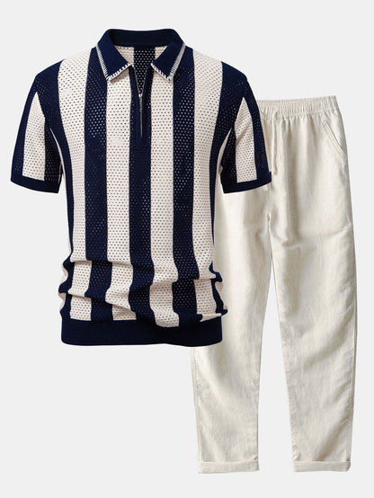 Set Eyelet Zip Linen